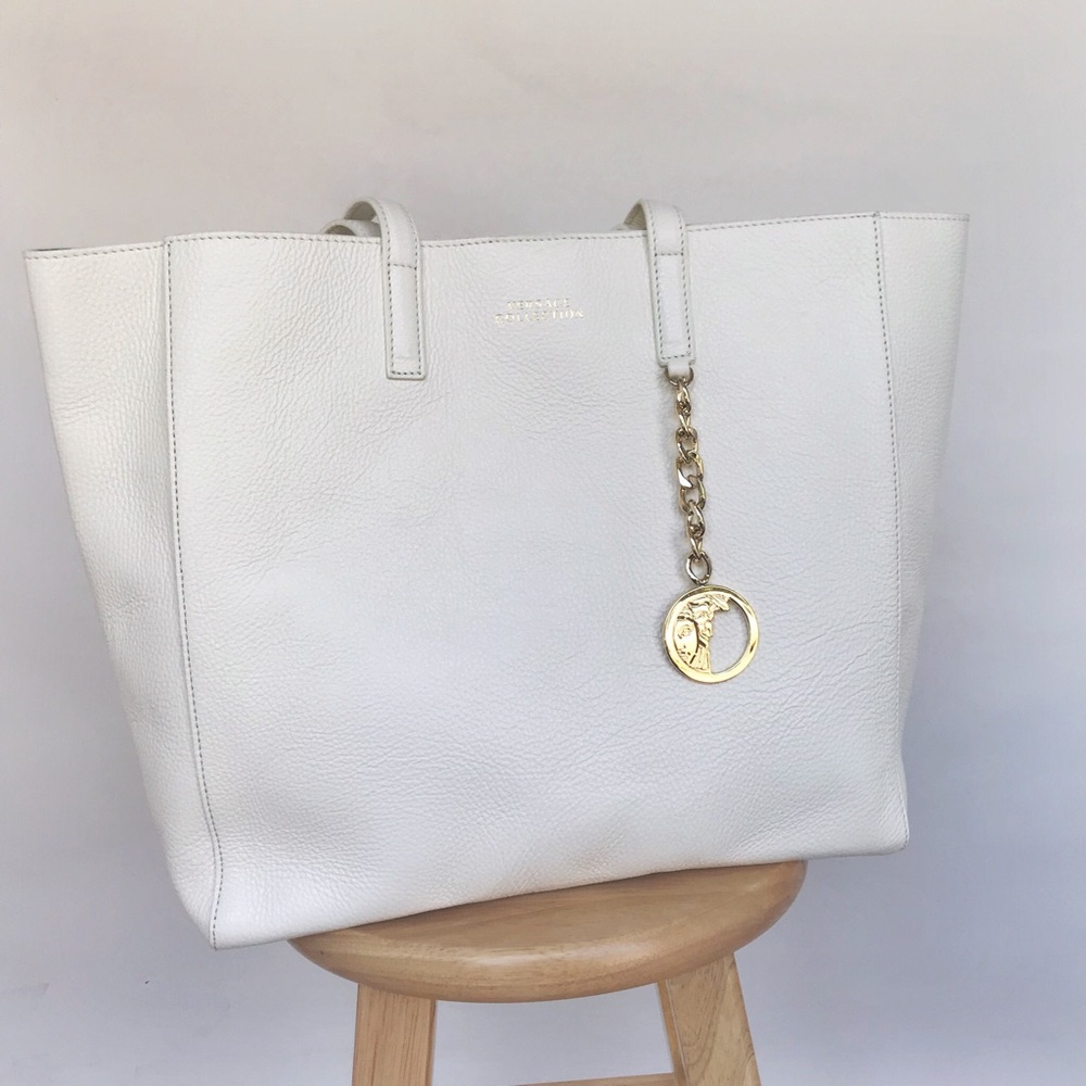 VERSACE COLLECTION PEBBLED LEATHER LARGE TOTE